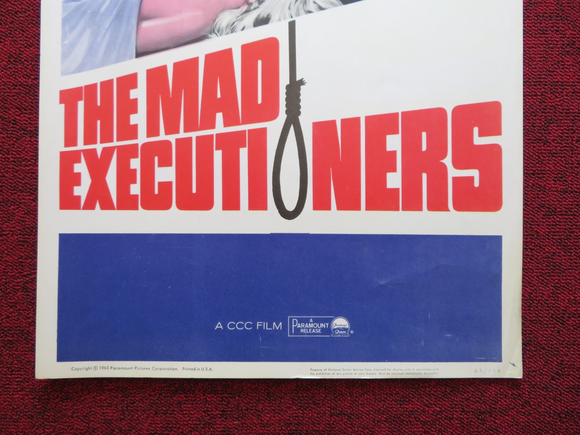 THE MAD EXECUTIONERS US INSERT (14"x 36") POSTER HANSJORG FELMY M. PERSCHY 1965 - Rendezvous Cinema