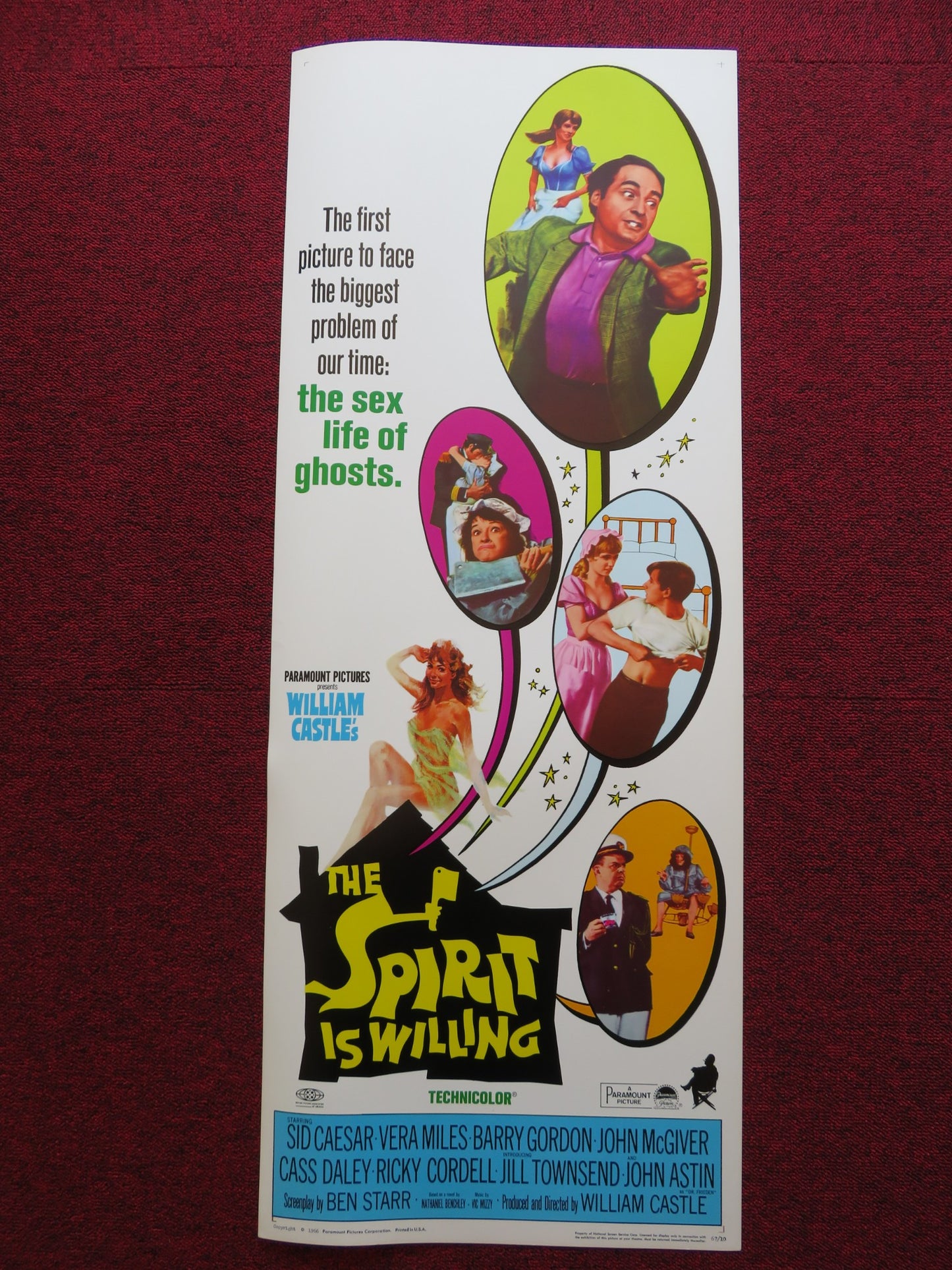 THE SPIRIT IS WILLING US INSERT (14"x 36") POSTER SID CAESAR VERA MILES 1966 - Rendezvous Cinema