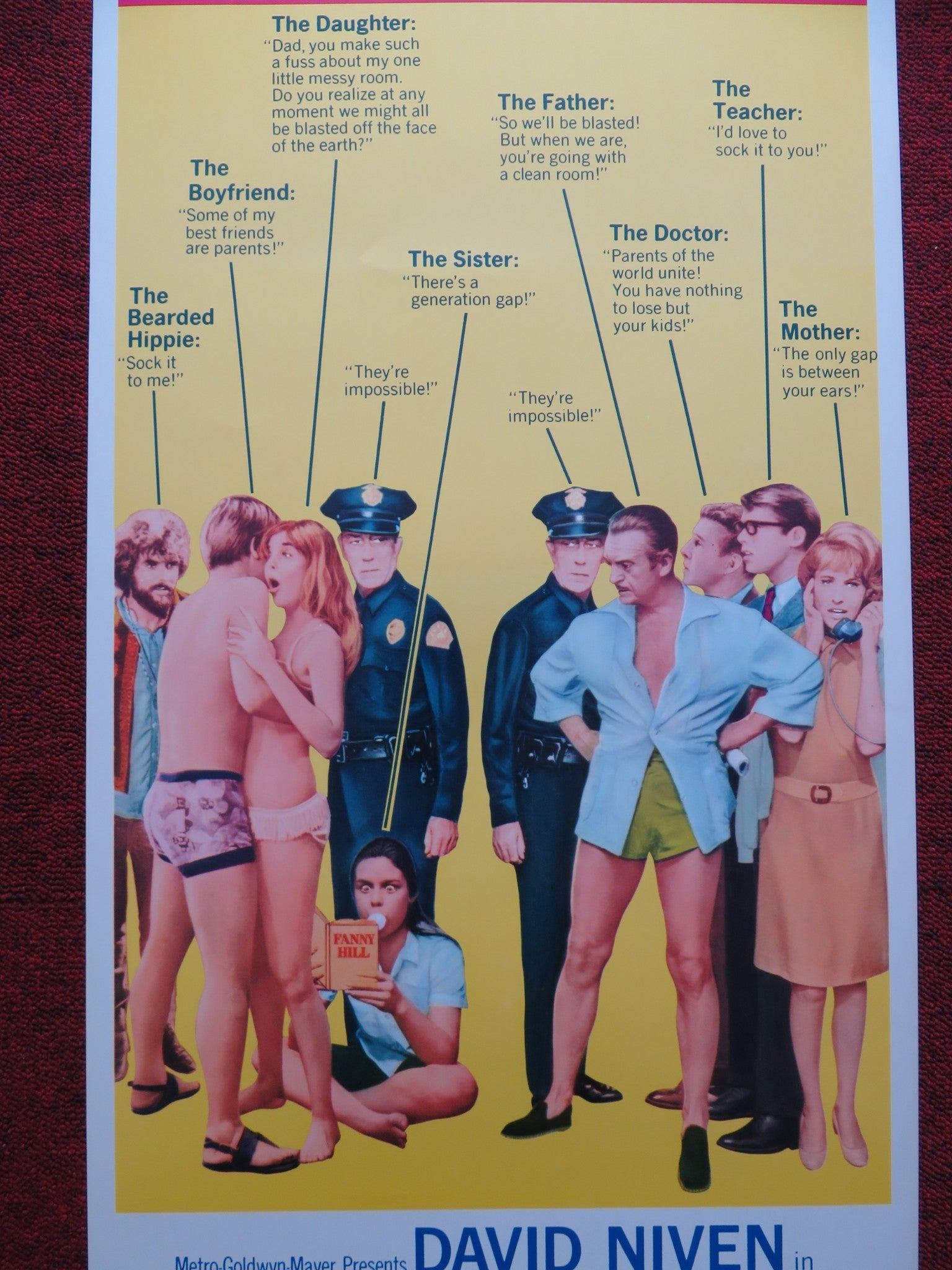 THE IMPOSSIBLE YEARS US INSERT (14"x 36") POSTER DAVID NIVEN LOLA ALBRIGHT 1968 - Rendezvous Cinema