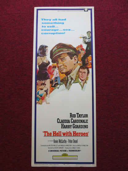 THE HELL WITH HEROES US INSERT (14"x 36") POSTER ROD TAYLOR C.CARDINALE 1968 - Rendezvous Cinema