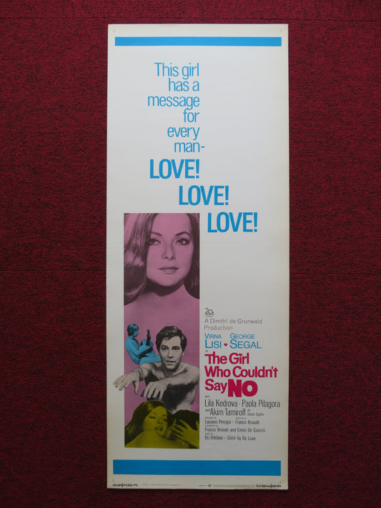 THE GIRL WHO COULDN'T SAY NO US INSERT (14"x 36") POSTER VIRNA LISI G. SEGAL '69 - Rendezvous Cinema