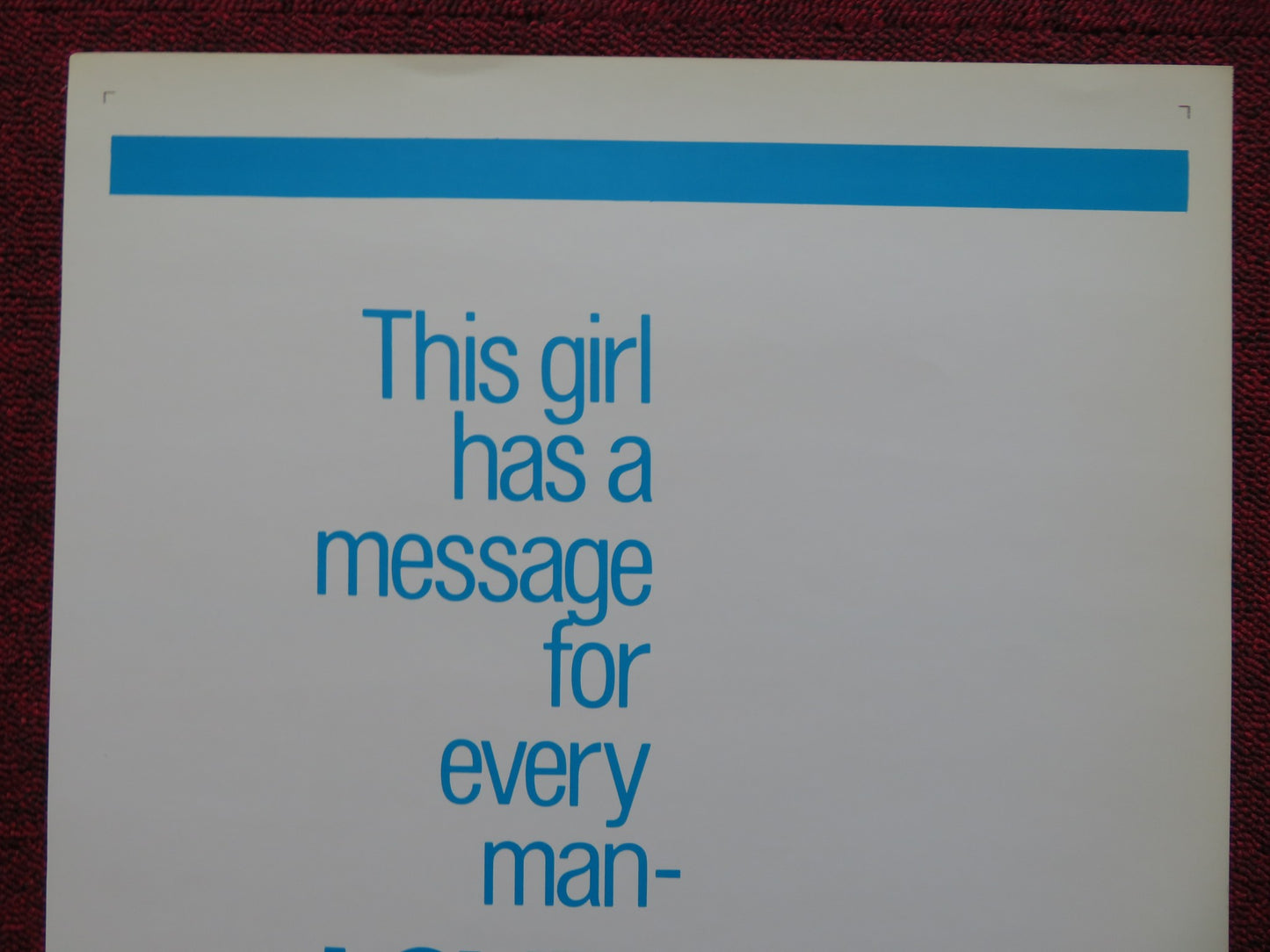 THE GIRL WHO COULDN'T SAY NO US INSERT (14"x 36") POSTER VIRNA LISI G. SEGAL '69 - Rendezvous Cinema
