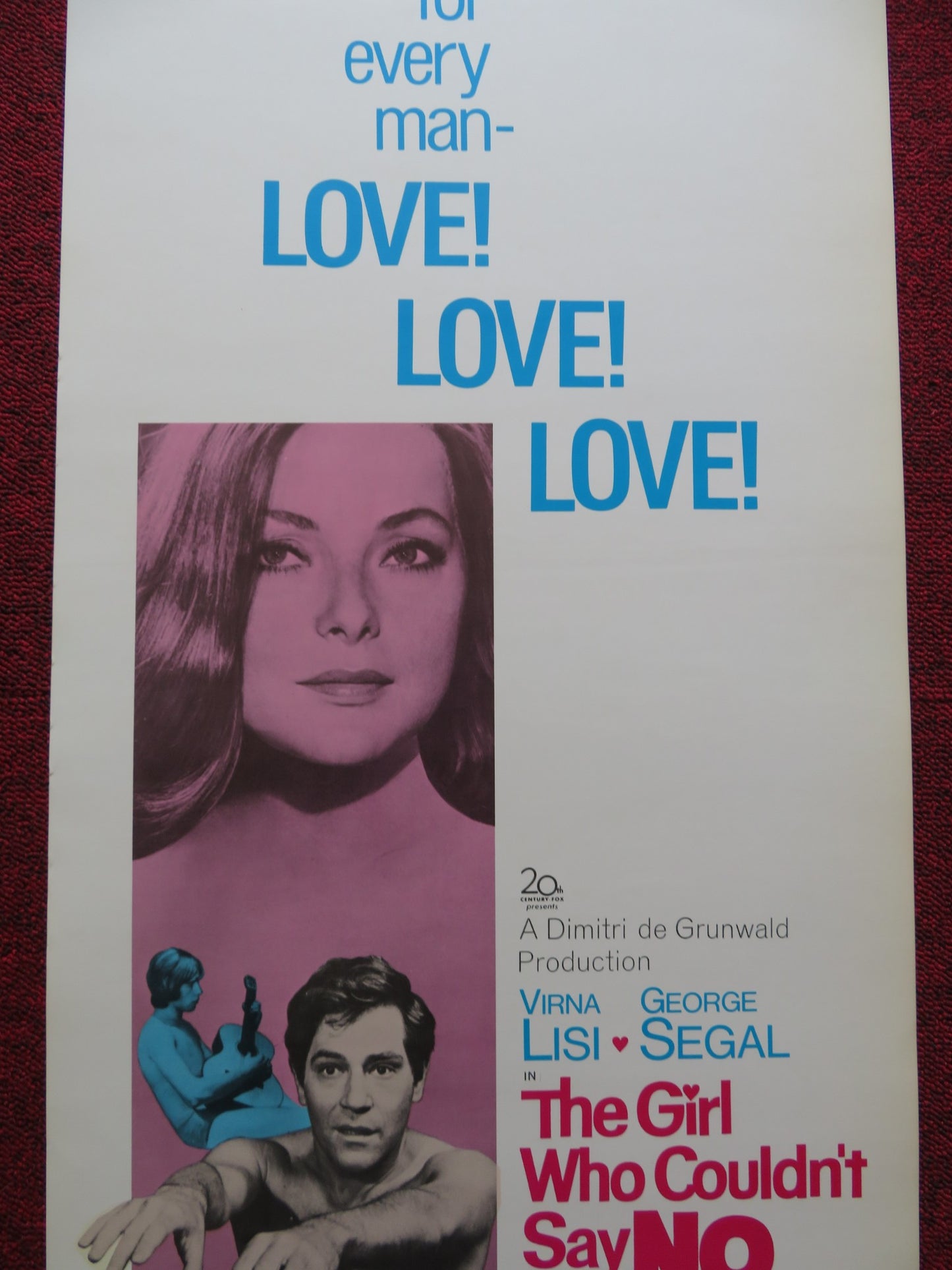 THE GIRL WHO COULDN'T SAY NO US INSERT (14"x 36") POSTER VIRNA LISI G. SEGAL '69 - Rendezvous Cinema
