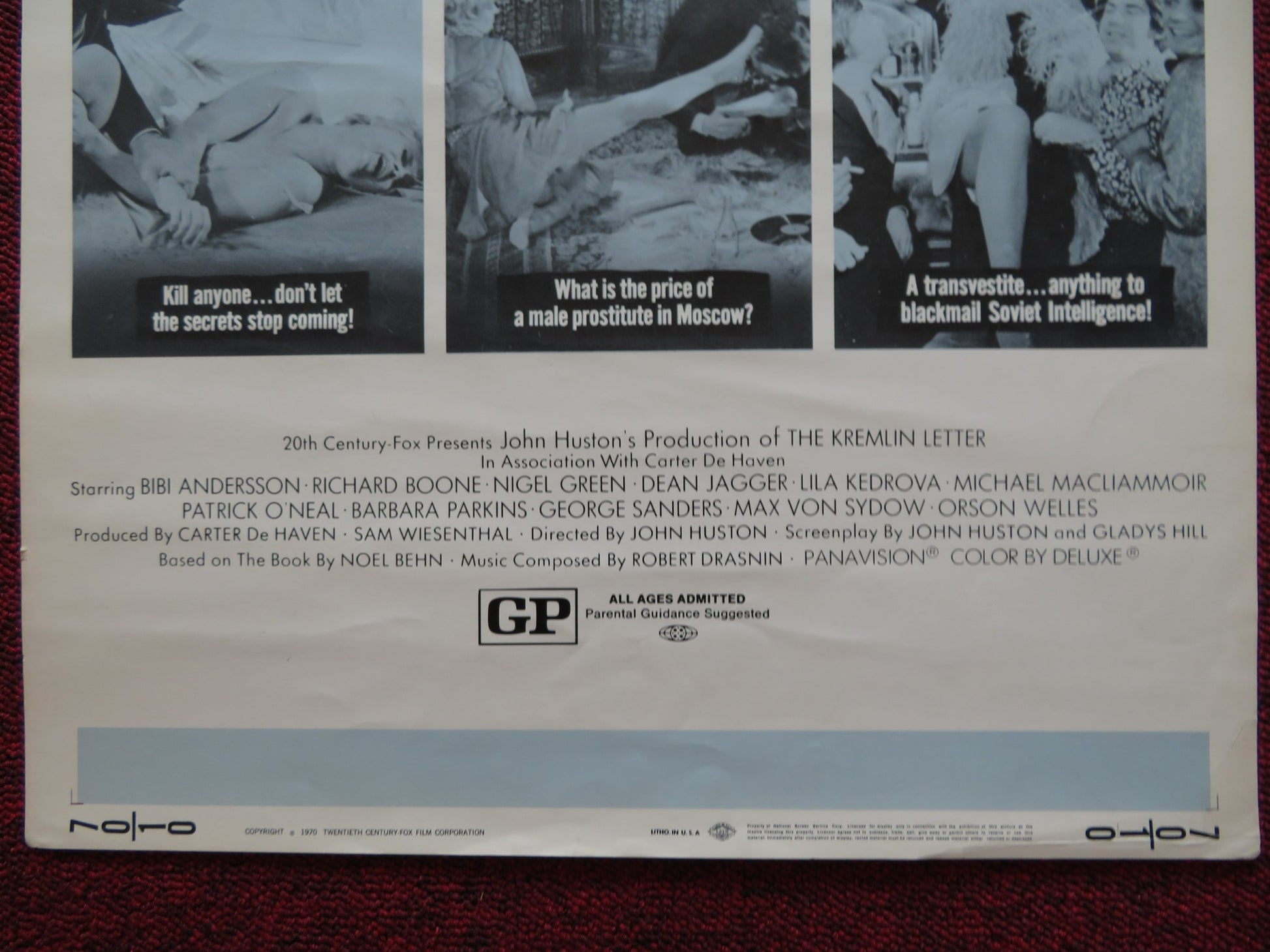 THE KREMLIN LETTER US INSERT (14"x 36") POSTER BIBI ANDERSSON RICHARD BOONE 1970 - Rendezvous Cinema