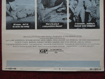 THE KREMLIN LETTER US INSERT (14"x 36") POSTER BIBI ANDERSSON RICHARD BOONE 1970 - Rendezvous Cinema