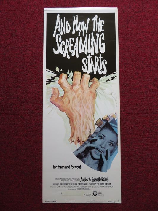 AND NOW THE SCREAMING STARTS  US INSERT (14"x 36") POSTER PETER CUSHING 1973
