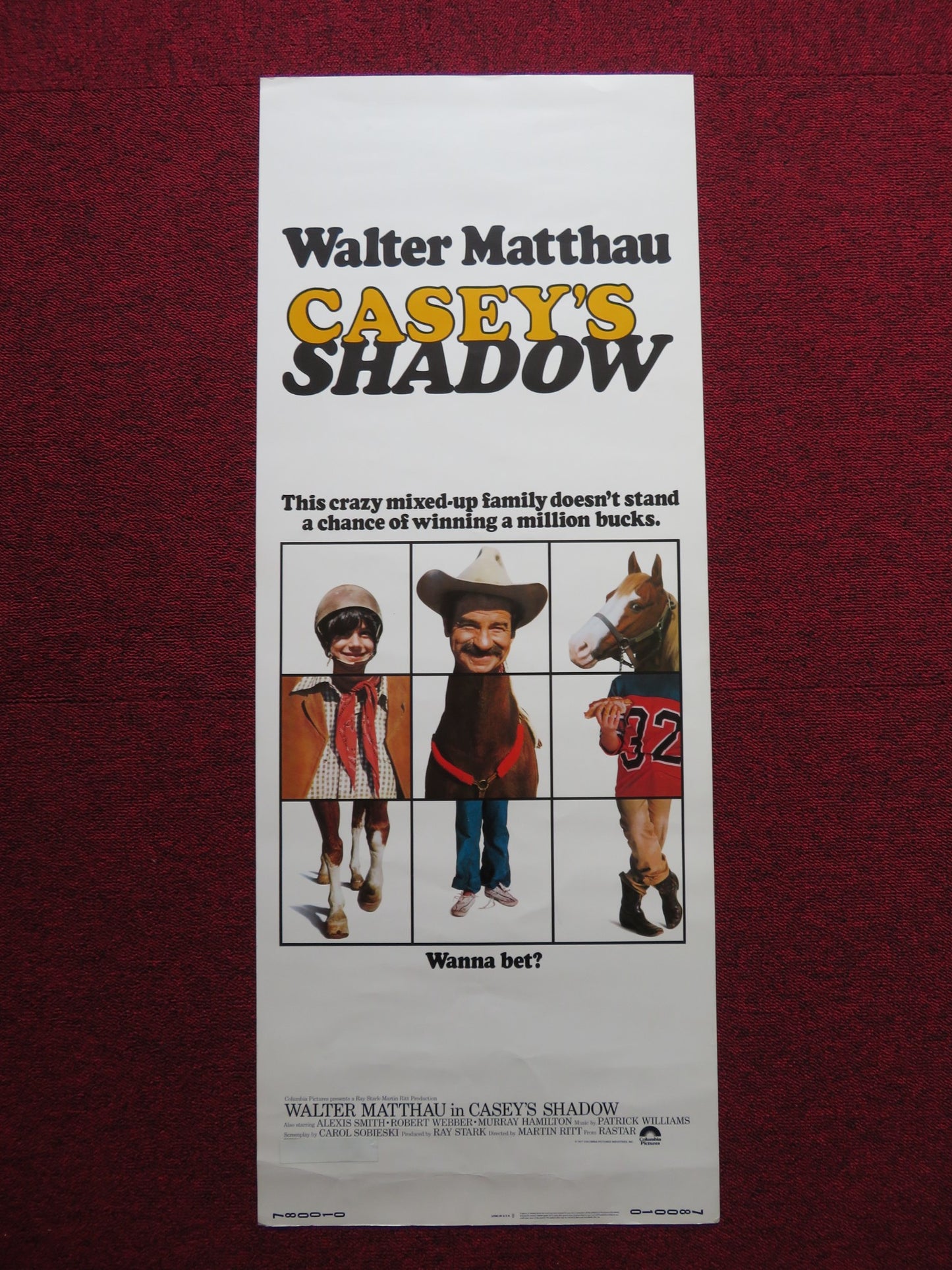 CASEY'S SHADOW US INSERT (14"x 36") POSTER WALTER MATTHAU 1978 - Rendezvous Cinema
