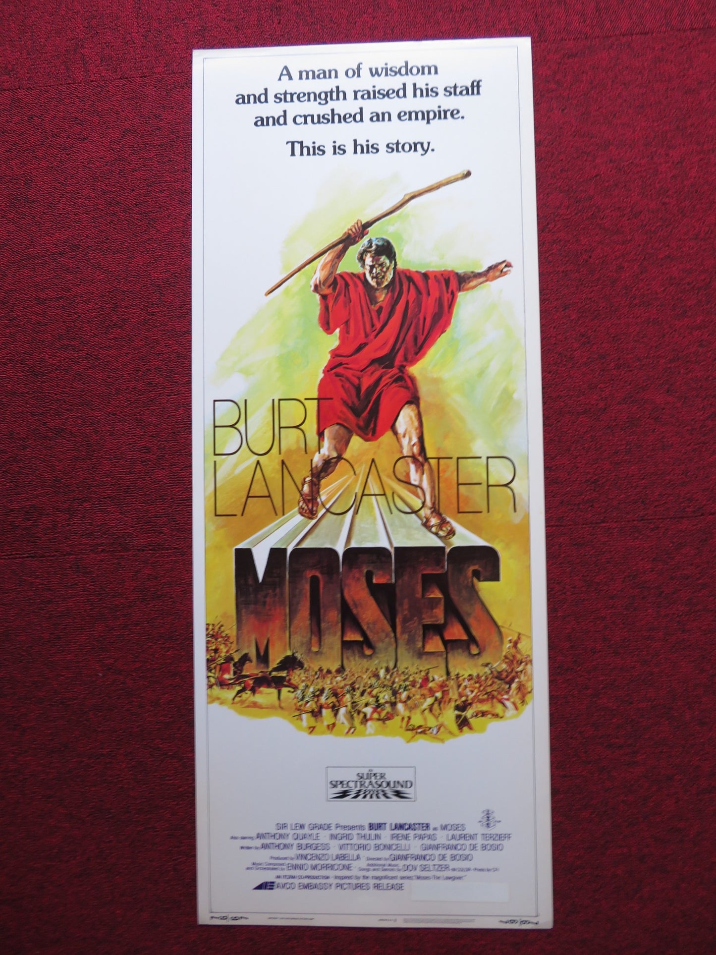MOSES / Moses the Lawgiver US INSERT (14"x 36") POSTER BURT LANCASTER 1976 - Rendezvous Cinema