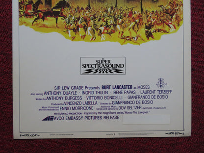 MOSES / Moses the Lawgiver US INSERT (14"x 36") POSTER BURT LANCASTER 1976 - Rendezvous Cinema