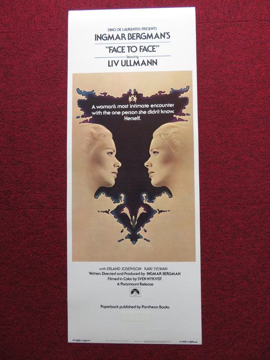 FACE TO FACE US INSERT (14"x 36") POSTER LIV ULLMANN 1976 - Rendezvous Cinema
