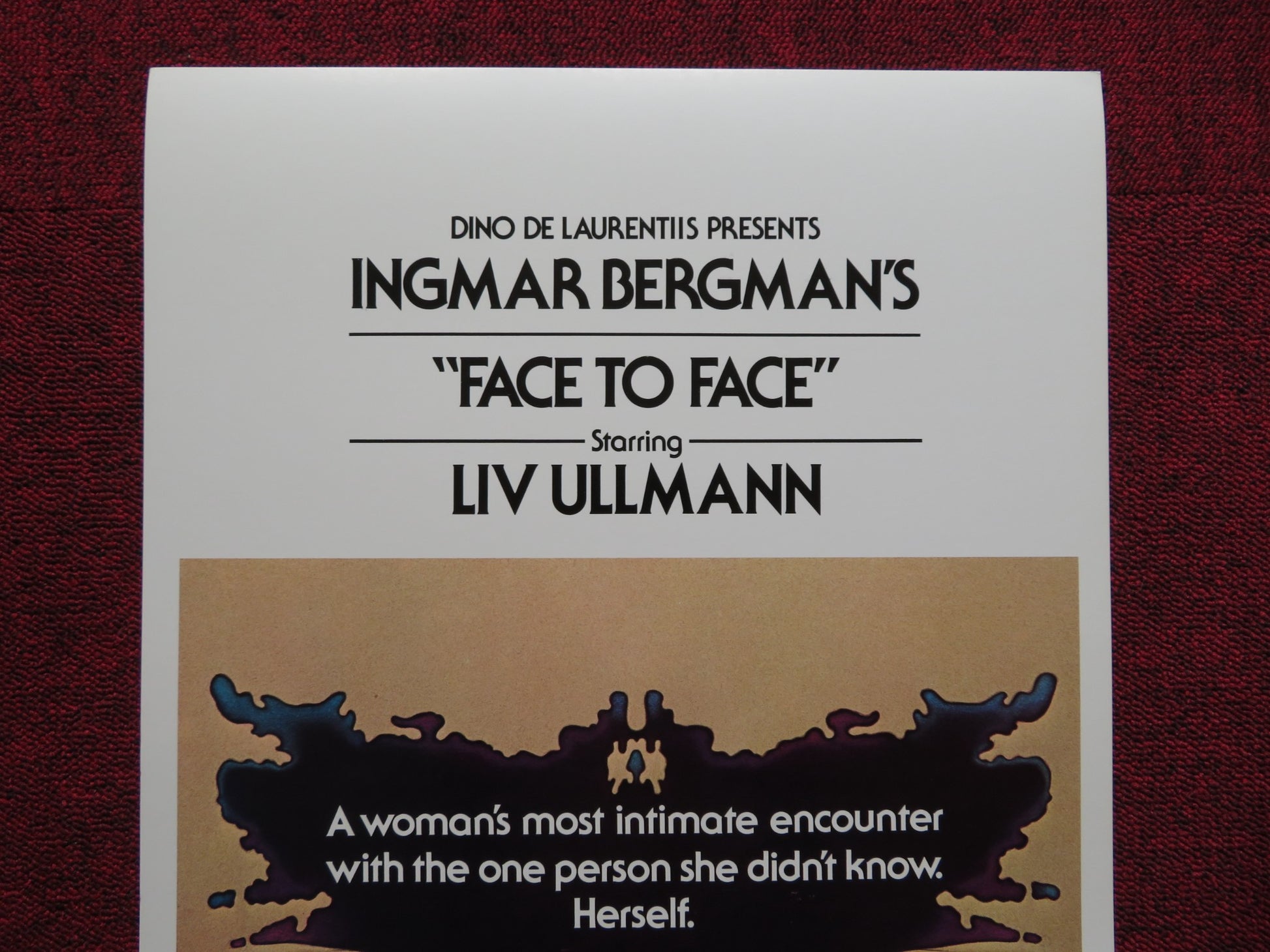 FACE TO FACE US INSERT (14"x 36") POSTER LIV ULLMANN 1976 - Rendezvous Cinema