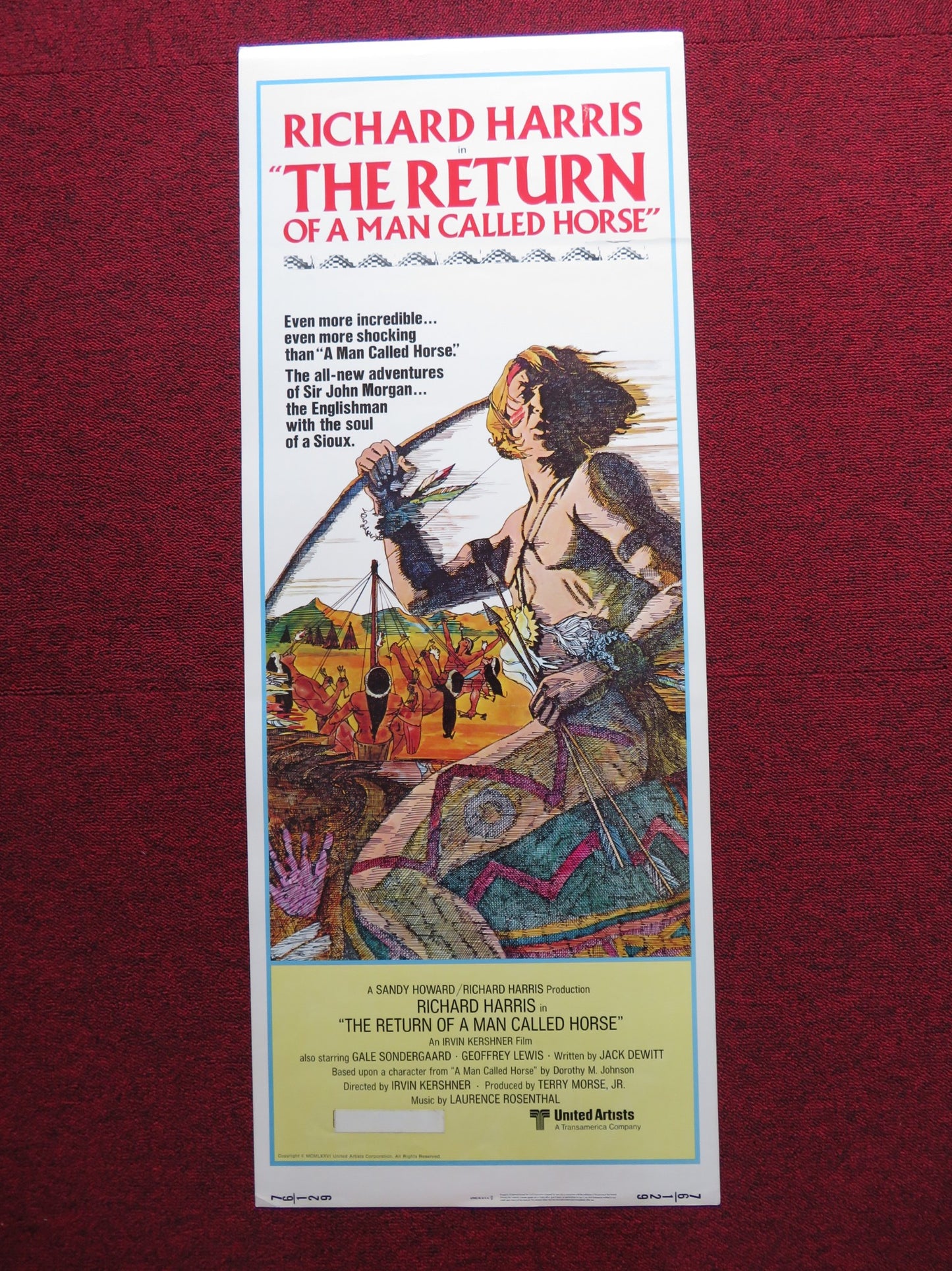 THE RETURN OF A MAN CALLED HORSE US INSERT (14"x 36") POSTER RICHARD HARRIS 1976 - Rendezvous Cinema