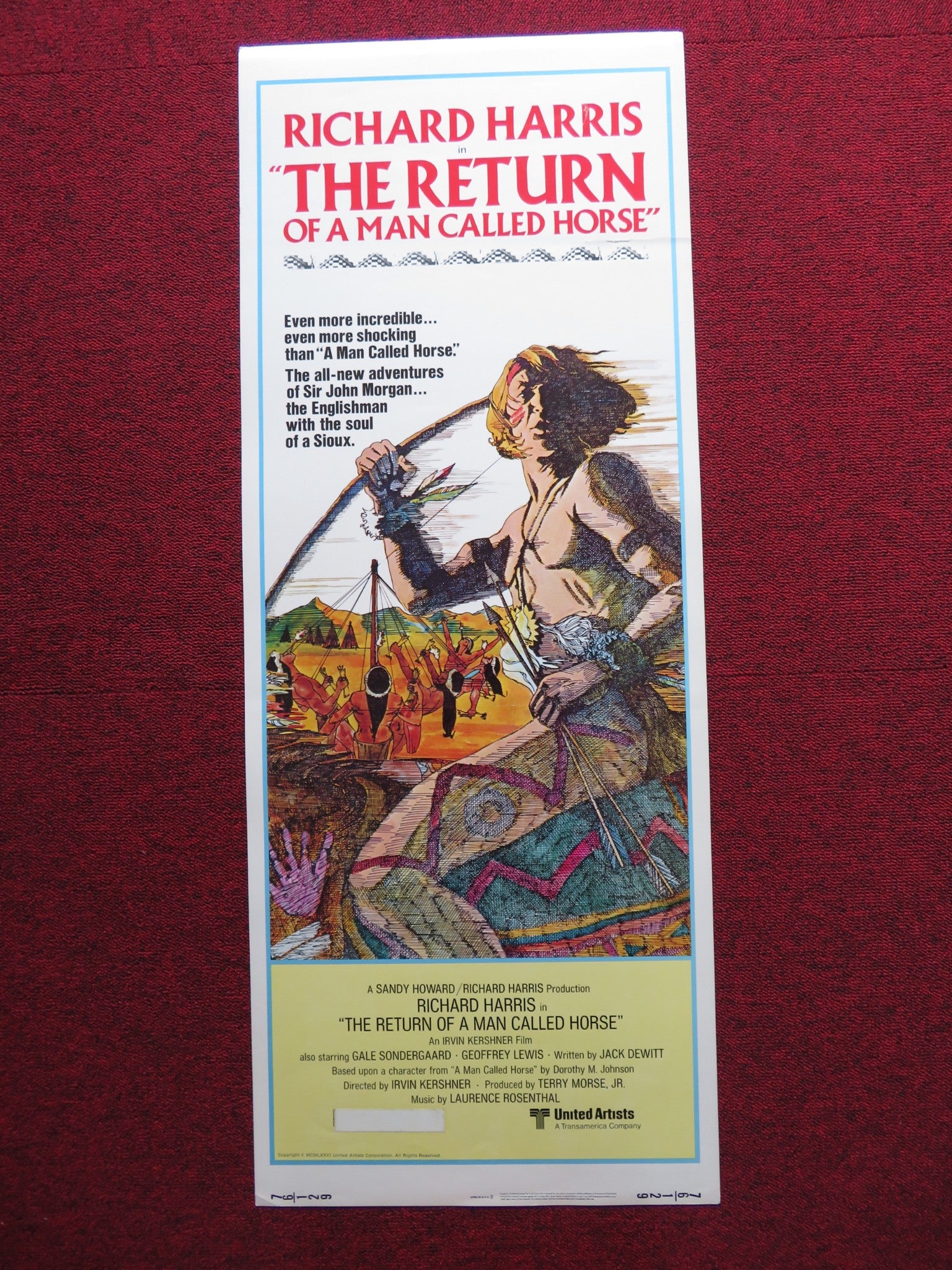 THE RETURN OF A MAN CALLED HORSE US INSERT (14"x 36") POSTER RICHARD HARRIS 1976 - Rendezvous Cinema