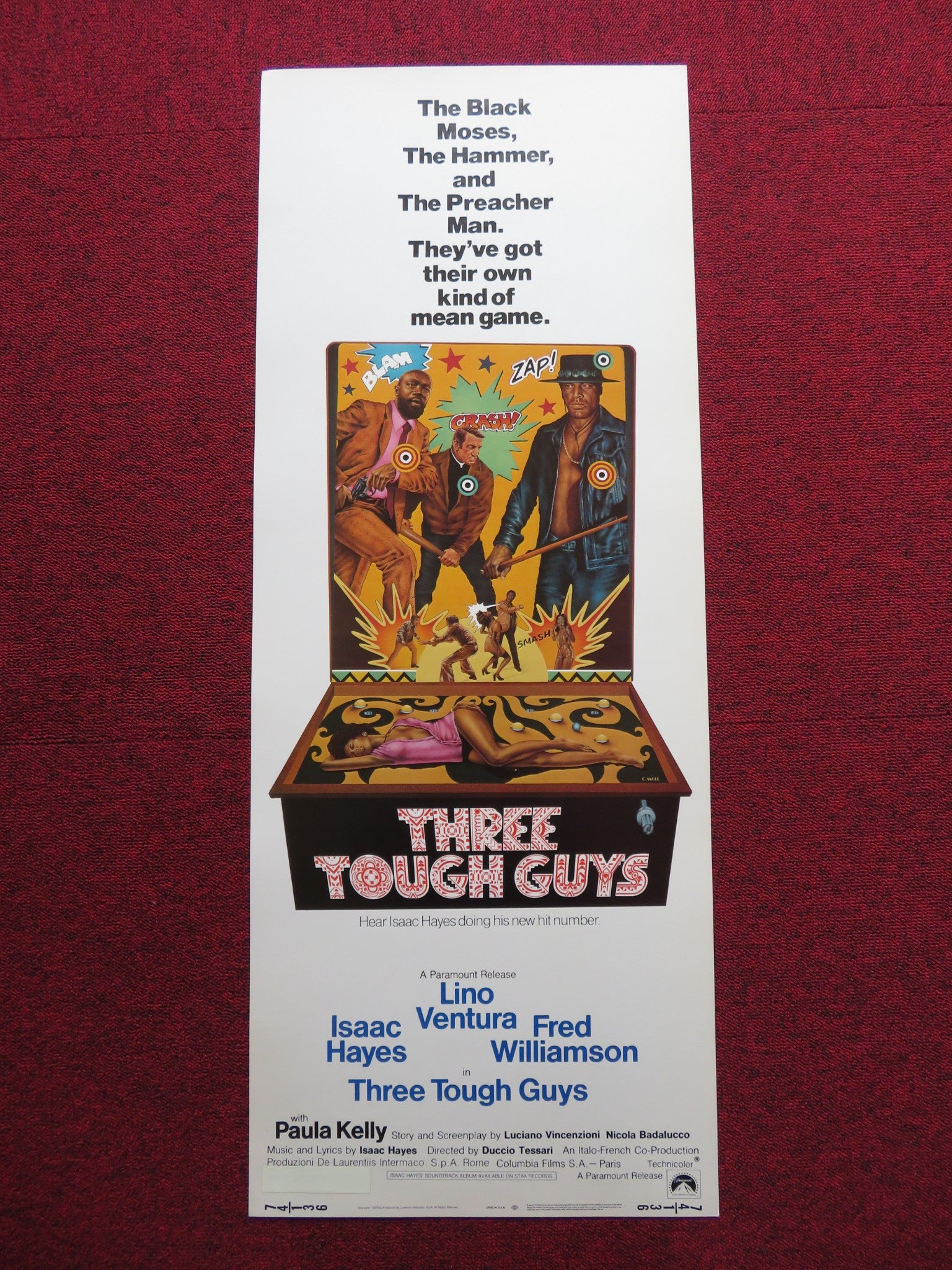 THREE TOUGH GUYS US INSERT (14"x 36") POSTER ISAAC HAYES LINO VENTURA 1974 - Rendezvous Cinema