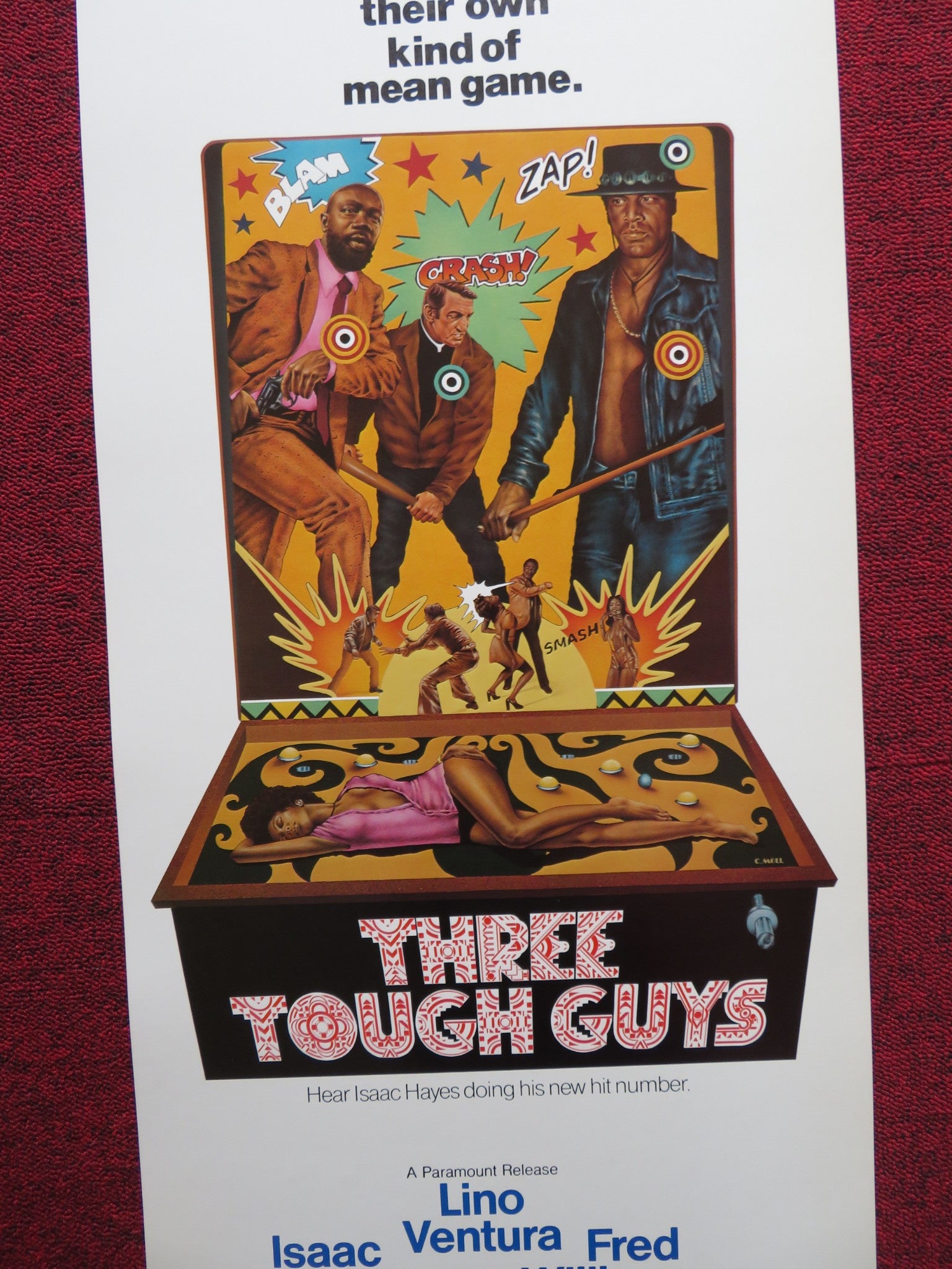 THREE TOUGH GUYS US INSERT (14"x 36") POSTER ISAAC HAYES LINO VENTURA 1974 - Rendezvous Cinema
