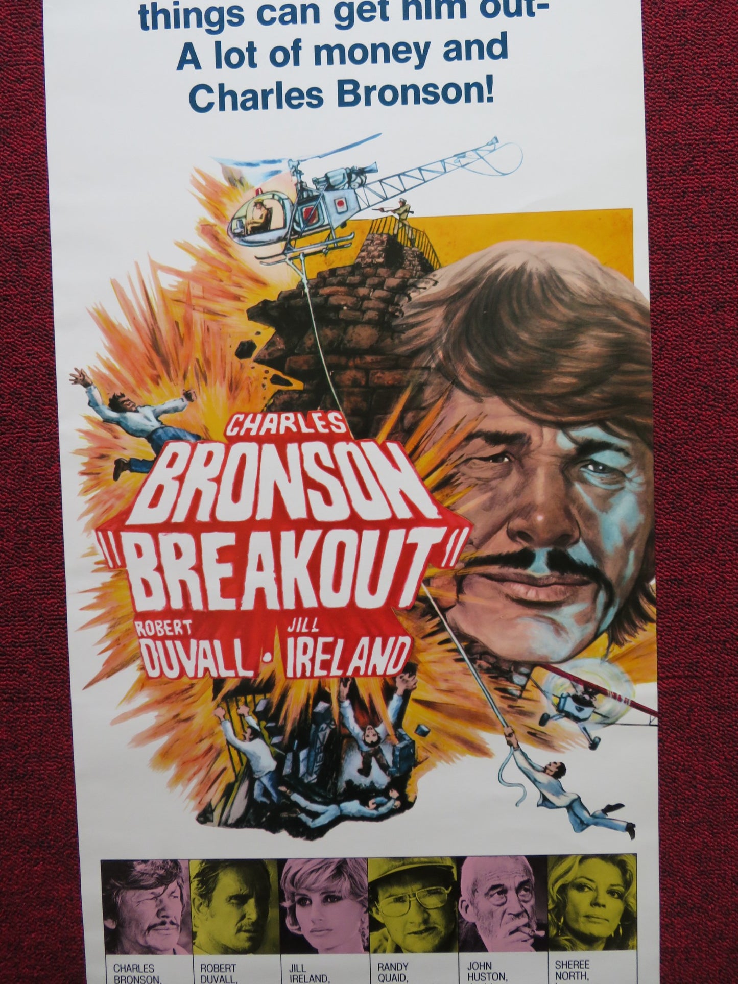 BREAKOUT US INSERT (14"x 36") POSTER CHARLES BRONSON JILL IRELAND 1975 - Rendezvous Cinema