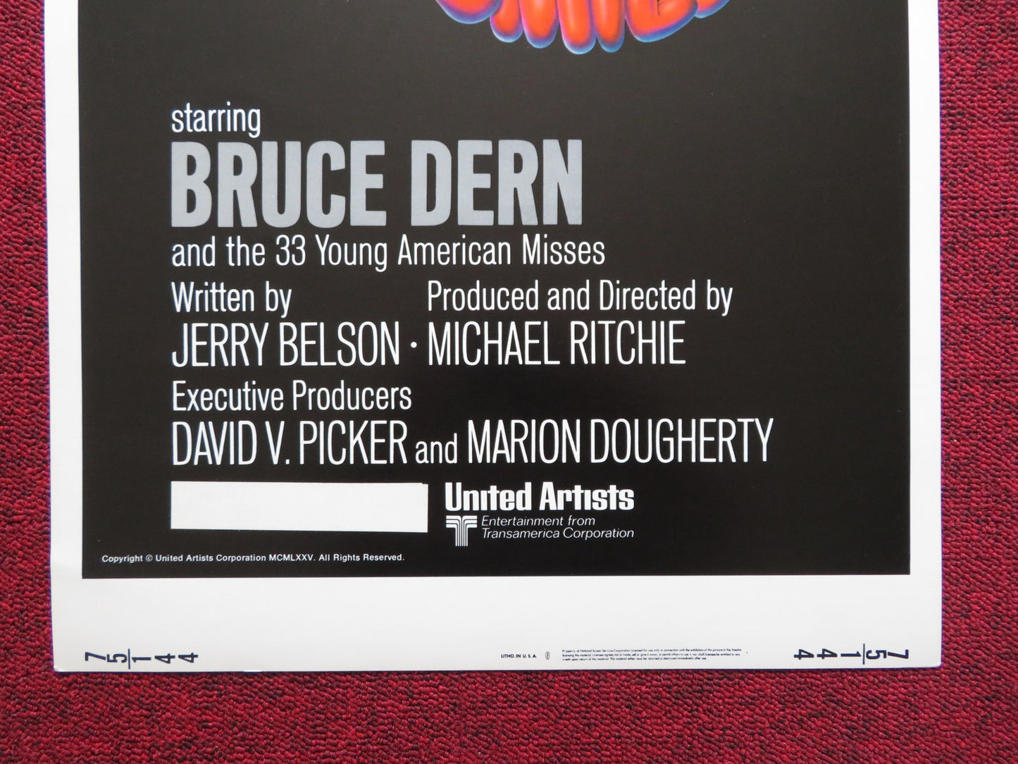 SMILE US INSERT (14"x 36") POSTER BRUCE DERN MICHAEL RITCHIE 1975 - Rendezvous Cinema