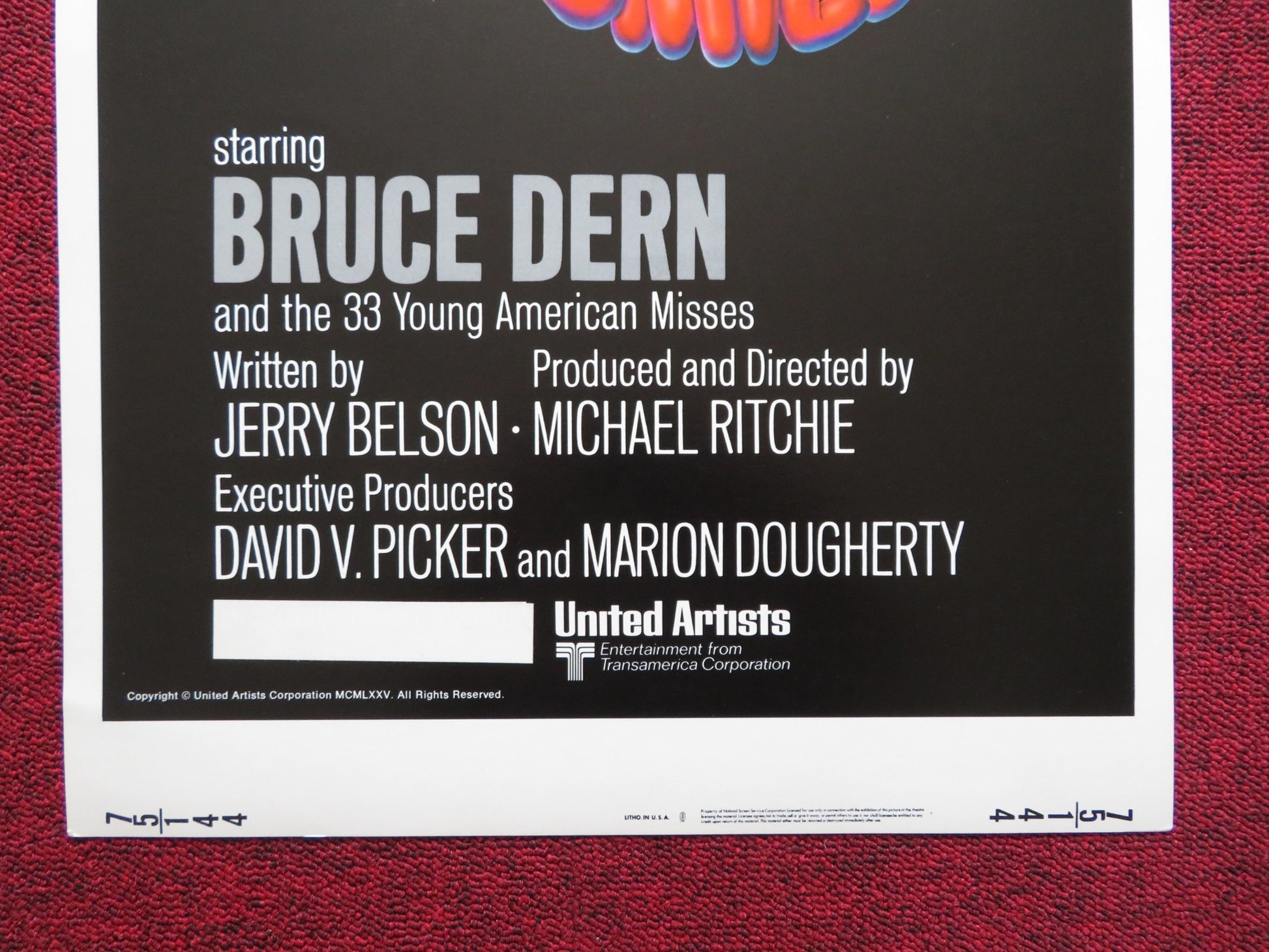 SMILE US INSERT (14"x 36") POSTER BRUCE DERN MICHAEL RITCHIE 1975 - Rendezvous Cinema