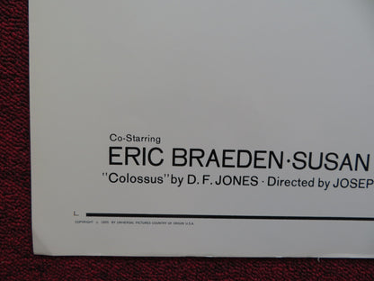 COLOSSUS THE FORBIN PROJECT US HALF SHEET (22"x 28") POSTER ERIC BRAEDEN 1970 - Rendezvous Cinema