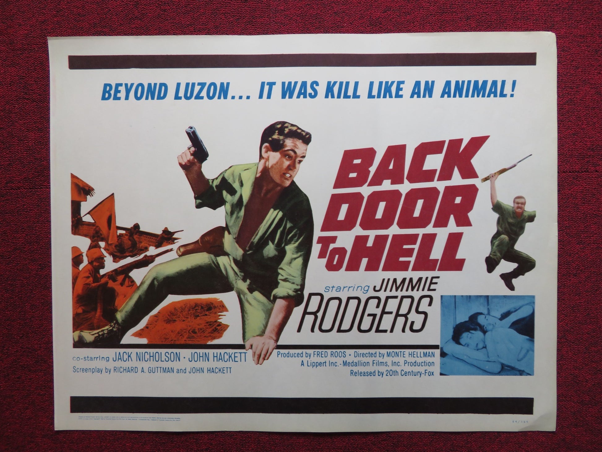 BACK DOOR TO HELL US HALF SHEET (22"x 28") POSTER J. RODGERS JACK NICHOLSON 1964 - Rendezvous Cinema