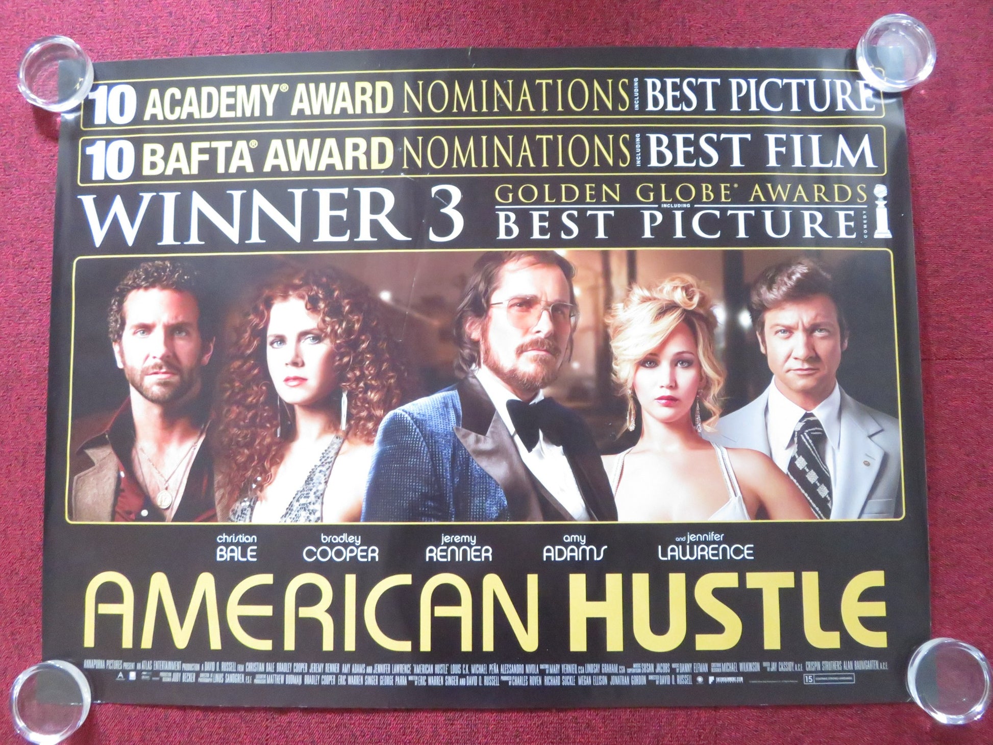 AMERICAN HUSTLE UK QUAD ROLLED POSTER CHRISTIAN BALE BRADLEY COOPER 2013 - Rendezvous Cinema