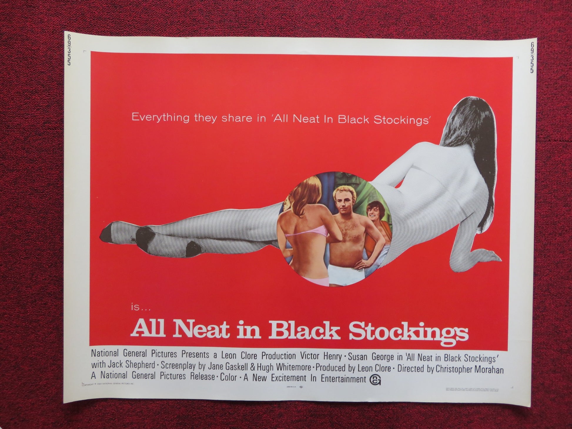 ALL NEAT IN BLACK STOCKINGS US HALF SHEET (22"x 28") POSTER VICTOR HENRY 1969 - Rendezvous Cinema