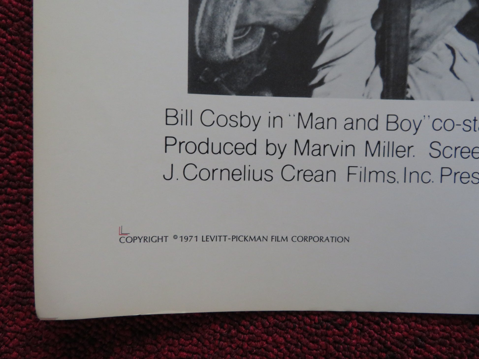 MAN AND BOY US HALF SHEET (22"x 28") POSTER BILL COSBY GLORIA FOSTER 1971 - Rendezvous Cinema