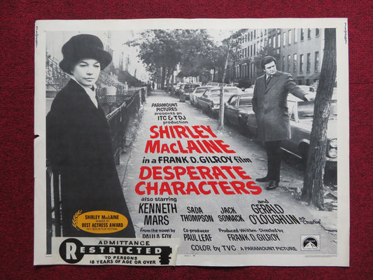 DESPERATE CHARACTERS US HALF SHEET (22"x 28") POSTER SHIRLEY MACLAINE 1971 - Rendezvous Cinema