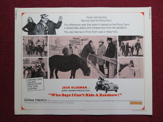 WHO SAYS I CAN'T RIDE A RAINBOW! US HALF SHEET (22"x 28") POSTER J. KLUGMAN 1971 - Rendezvous Cinema