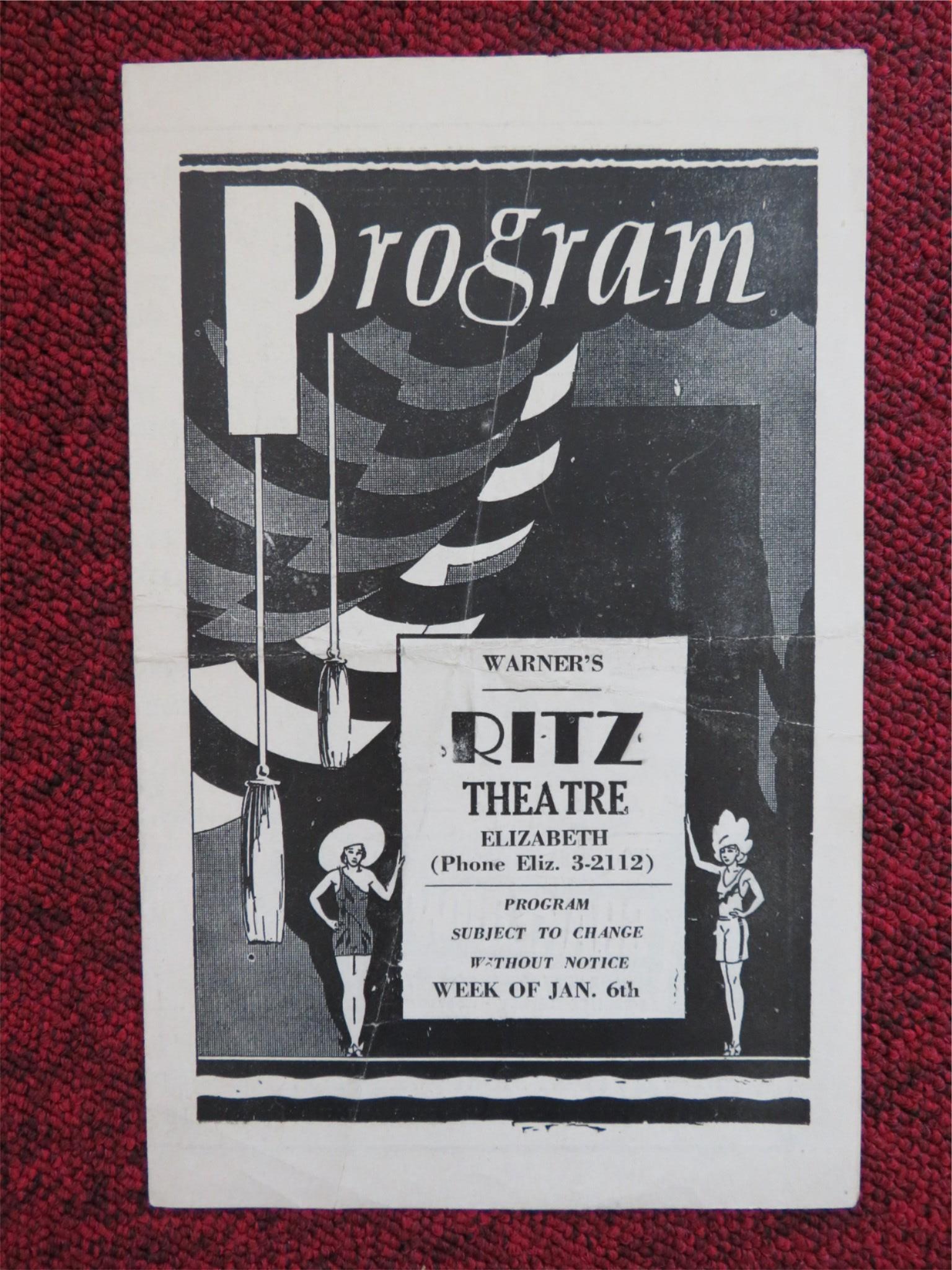 RITZ THEATRE MOVIE PROGRAM JAMES CAGNEY DEBORAH KERR - Rendezvous Cinema