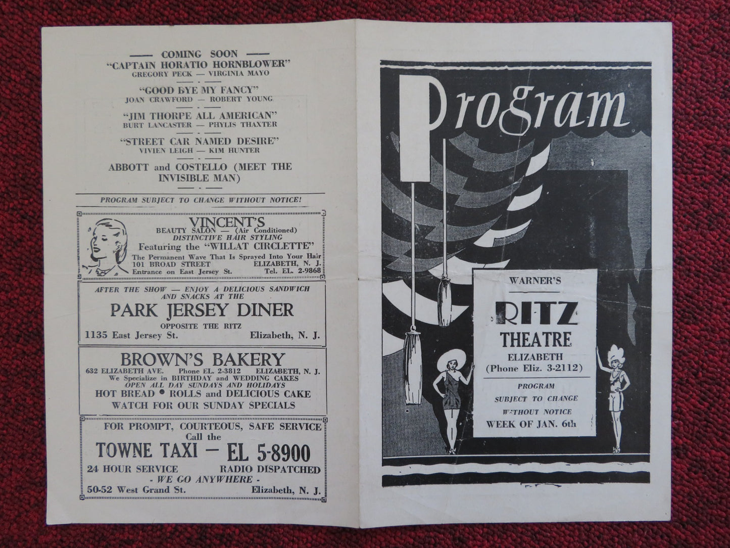 RITZ THEATRE MOVIE PROGRAM JAMES CAGNEY DEBORAH KERR - Rendezvous Cinema