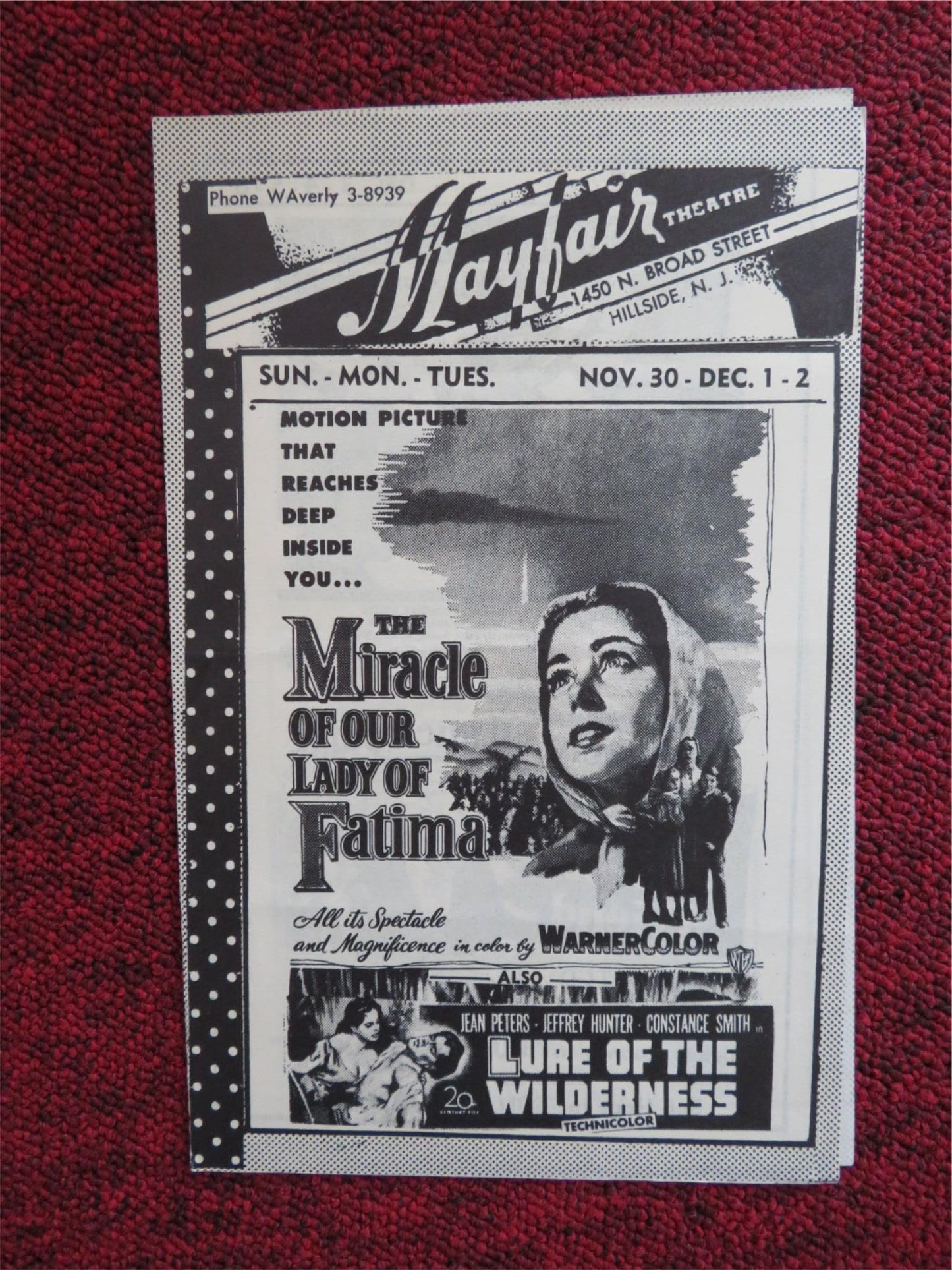 MAYFAIR THEATRE MOVIE PROGRAM-C BOB HOPE BING CROSBY - Rendezvous Cinema