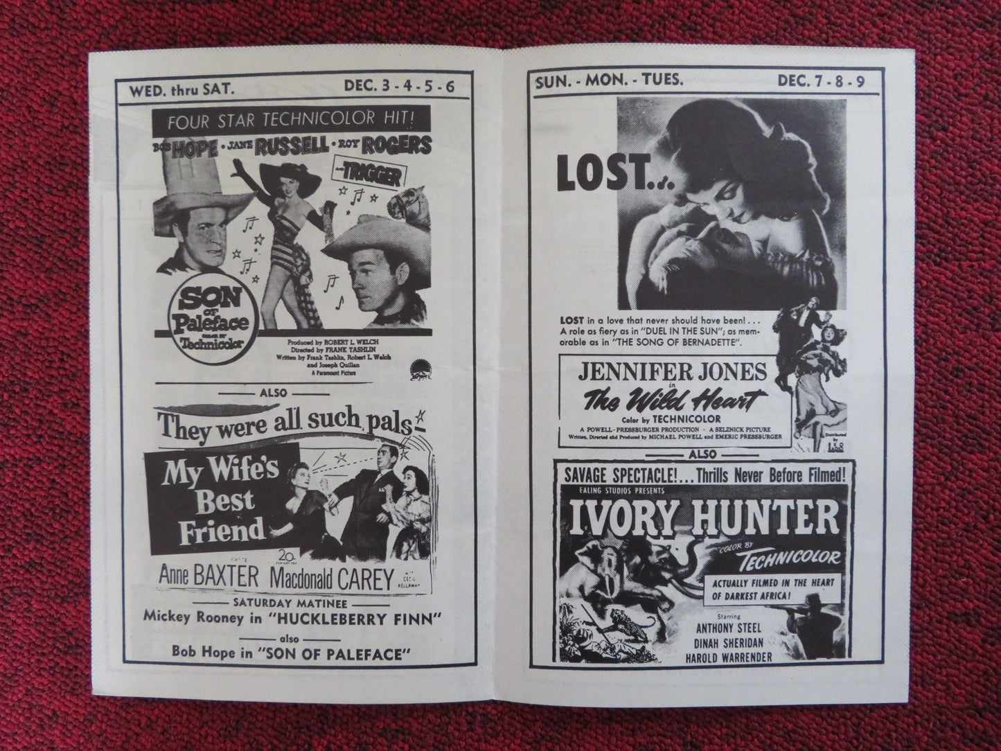 MAYFAIR THEATRE MOVIE PROGRAM-C BOB HOPE BING CROSBY - Rendezvous Cinema