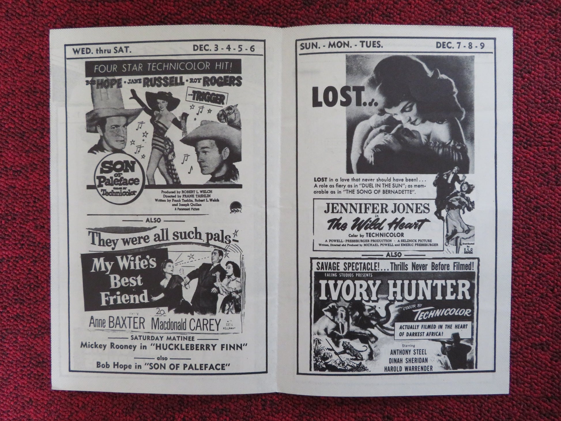 MAYFAIR THEATRE MOVIE PROGRAM-C BOB HOPE BING CROSBY - Rendezvous Cinema