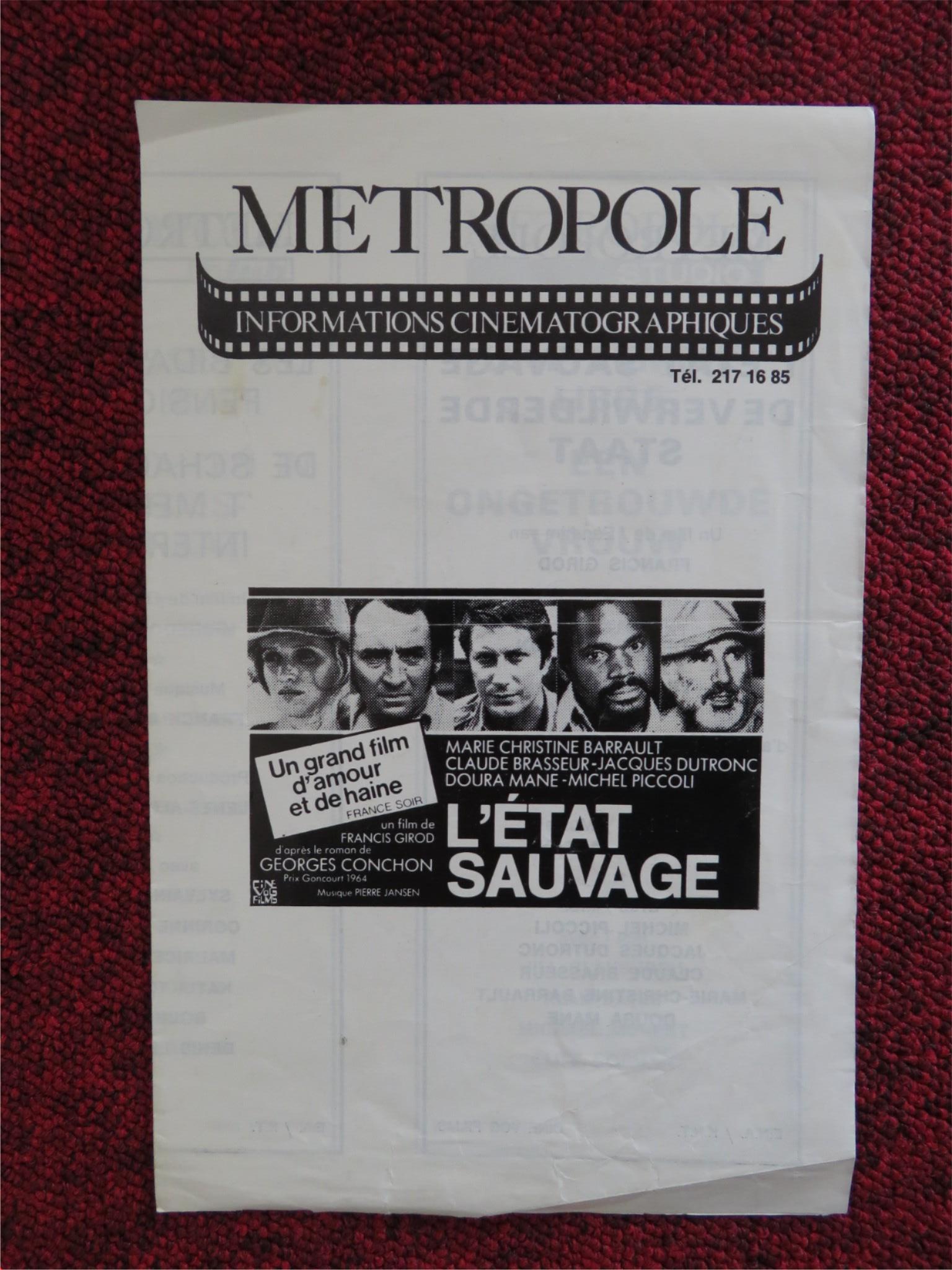 METROPOLE THEATRE MOVIE PROGRAM RYAN O'NEAL MARIE CHRISTINE BARRAULT - Rendezvous Cinema