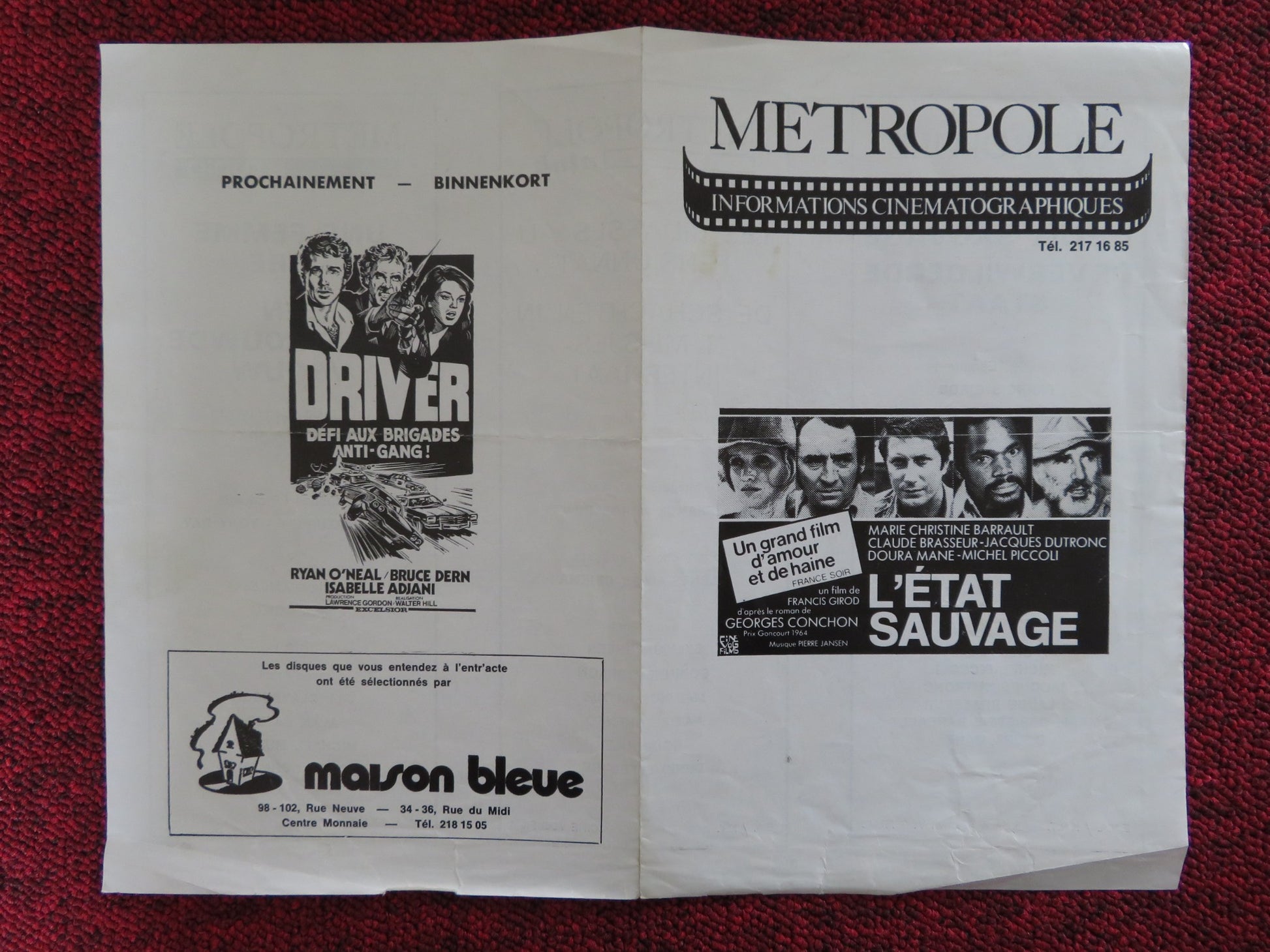 METROPOLE THEATRE MOVIE PROGRAM RYAN O'NEAL MARIE CHRISTINE BARRAULT - Rendezvous Cinema