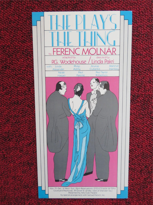 THE PLAY'S THE THING FLYER LINDA ALEXANDER PHILIP ASHBY - Rendezvous Cinema