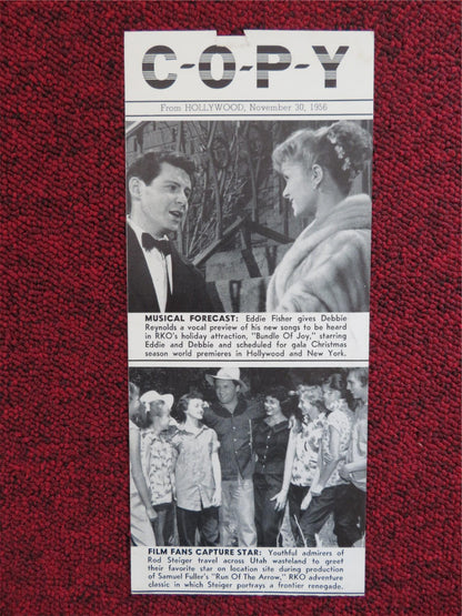 COPY FLYER NOV.30, 1956 RKO RADIO EDDIE FISHER ROD STEIGERRED SKELTON - Rendezvous Cinema