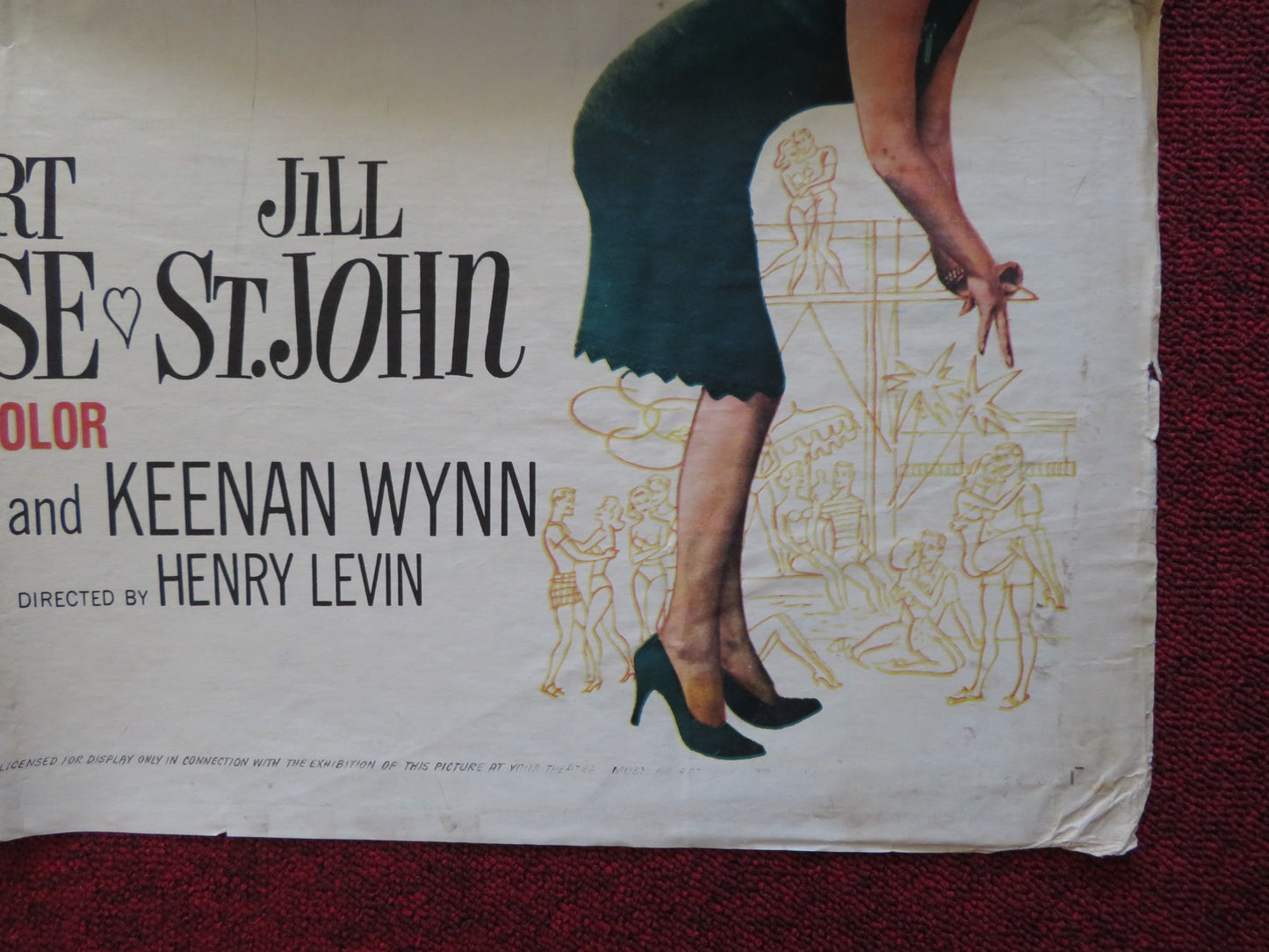 HONEYMOON HOTEL FOLDED US ONE SHEET POSTER ROBERT GOULET NANCY KWAN 1964 - Rendezvous Cinema