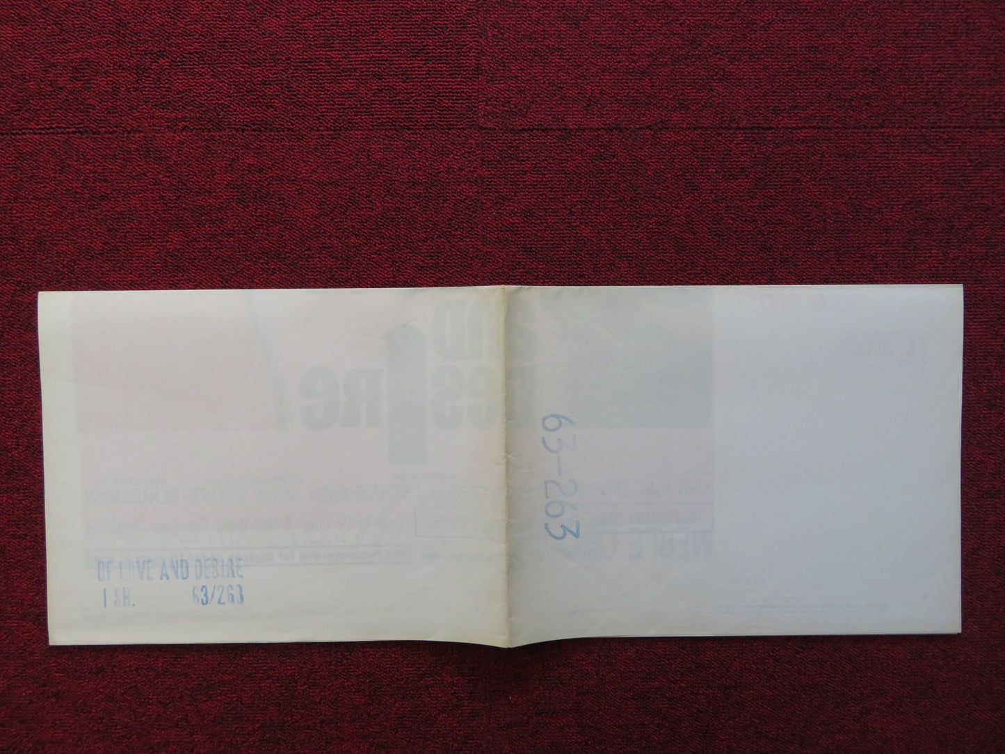 OF LOVE AND DESIRE FOLDED US ONE SHEET POSTER MERLE OBERON STEVE COCHRAN 1963 - Rendezvous Cinema