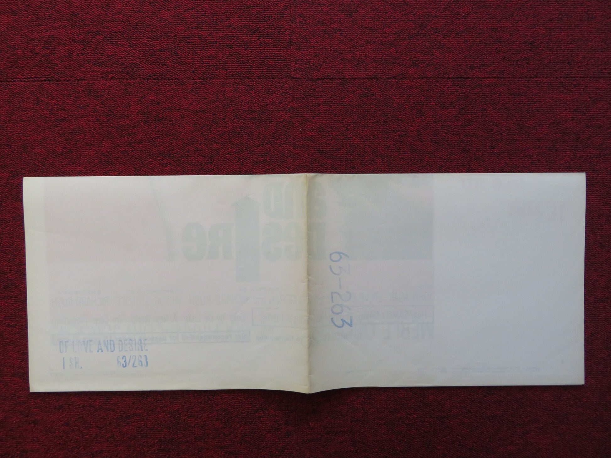 OF LOVE AND DESIRE FOLDED US ONE SHEET POSTER MERLE OBERON STEVE COCHRAN 1963 - Rendezvous Cinema