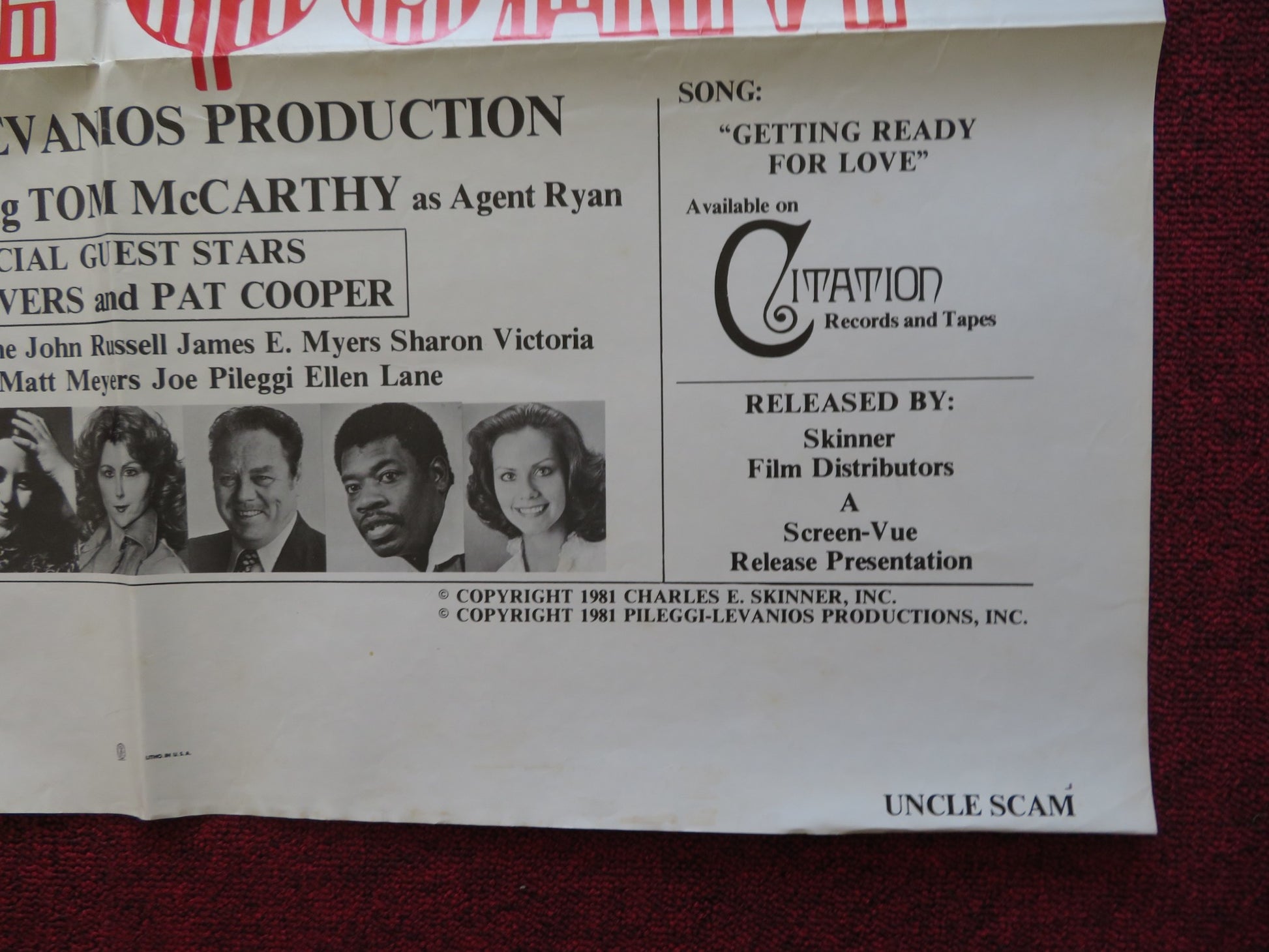 UNCLE SCAM FOLDED US ONE SHEET POSTER TOM MCCARTHY JOAN RIVERS 1981 - Rendezvous Cinema
