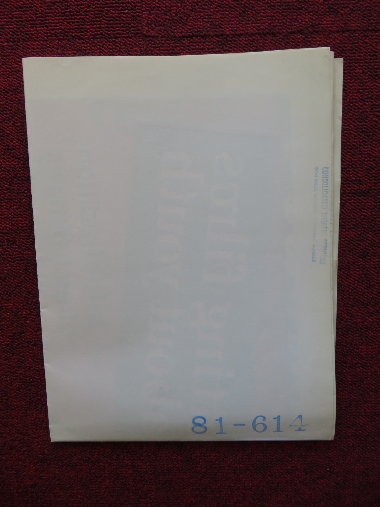 SCORING FOLDED US ONE SHEET POSTER VINCENT VAN PATTEN CLAIRE PIMPARE 1981 - Rendezvous Cinema