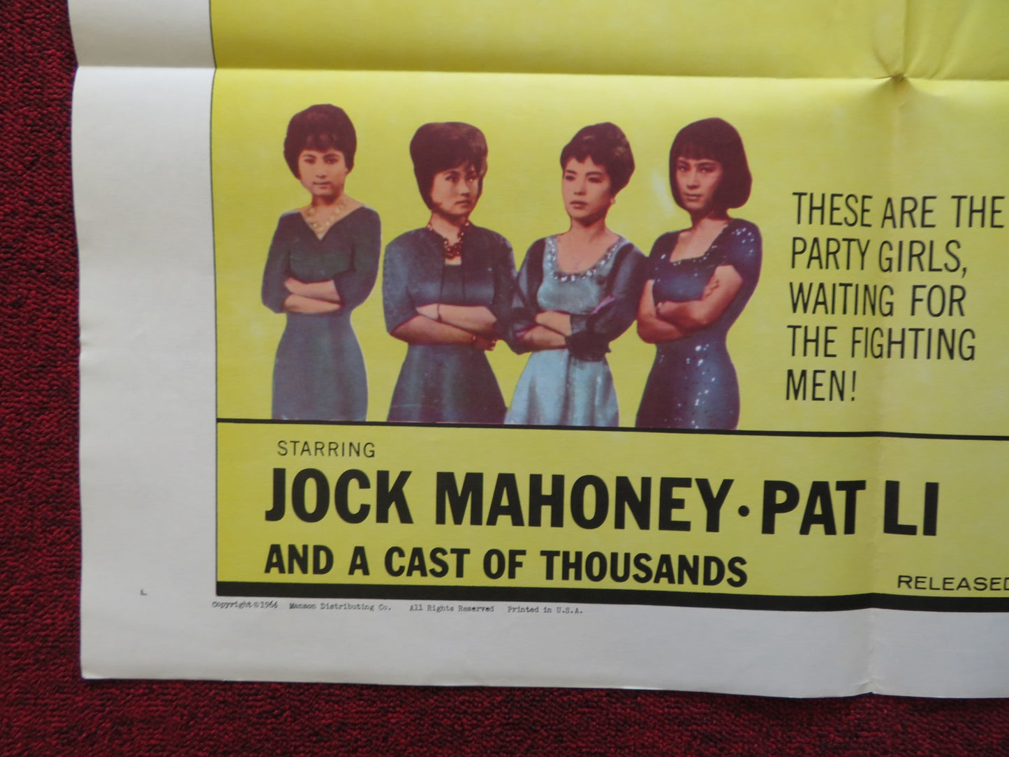 MARINE BATTLEGROUND FOLDED US ONE SHEET POSTER JOCK MAHOEY PAT LI 1966 - Rendezvous Cinema