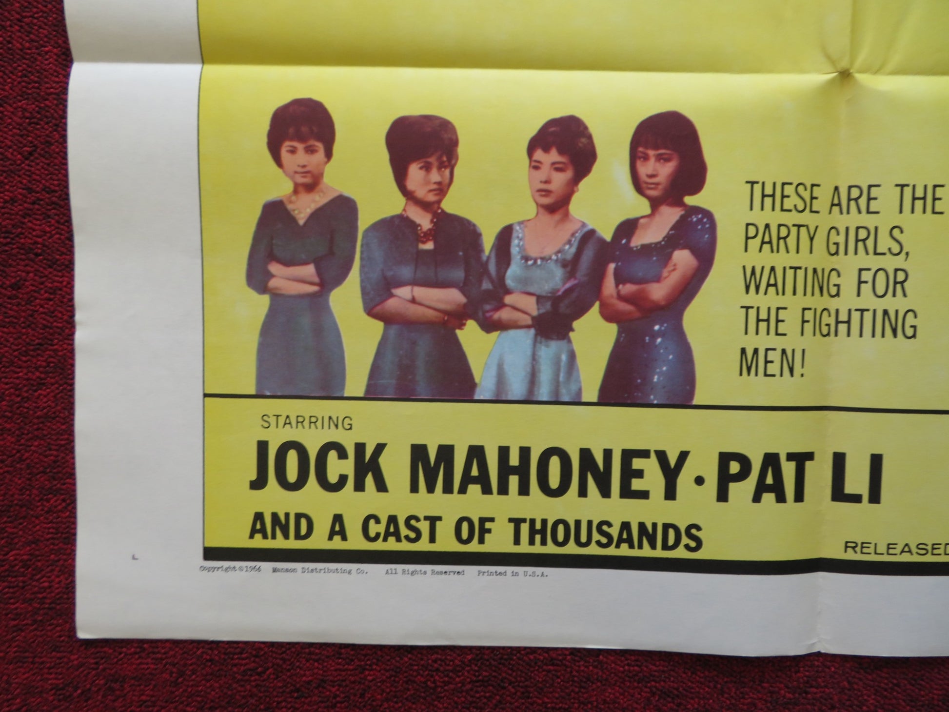 MARINE BATTLEGROUND FOLDED US ONE SHEET POSTER JOCK MAHOEY PAT LI 1966 - Rendezvous Cinema