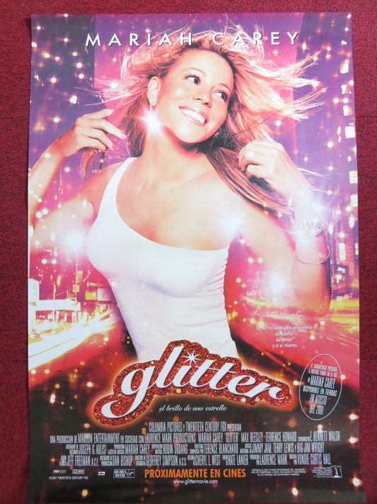 GLITTER SPANISH ONE SHEET ROLLED POSTER MARIAH CAREY MAX BEESLEY 2001