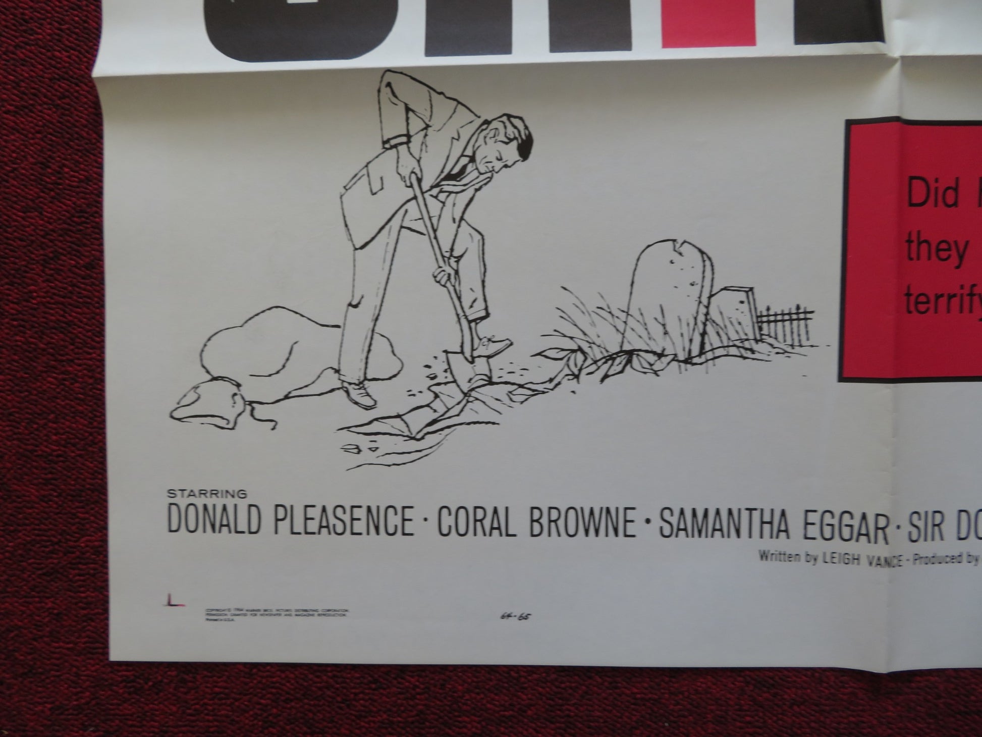 DR.CRIPPEN FOLDED US ONE SHEET POSTER DONALD PLEASENCE CORAL BROWNE 1964 - Rendezvous Cinema