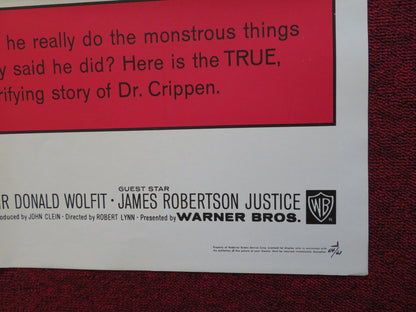 DR.CRIPPEN FOLDED US ONE SHEET POSTER DONALD PLEASENCE CORAL BROWNE 1964 - Rendezvous Cinema