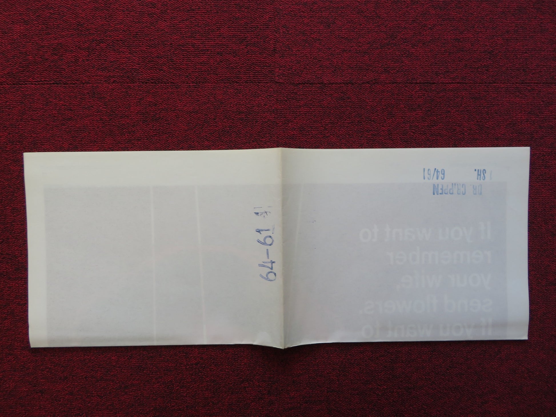 DR.CRIPPEN FOLDED US ONE SHEET POSTER DONALD PLEASENCE CORAL BROWNE 1964 - Rendezvous Cinema