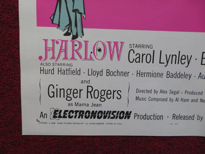 HARLOW FOLDED US ONE SHEET POSTER GINGER ROGERS CAROL LYNLEY 1965 - Rendezvous Cinema